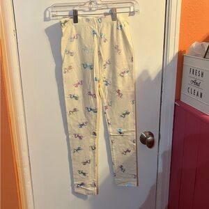 Cream Unicorn Print Leggings